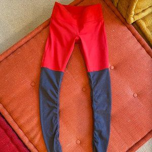 Red Grey Alo Yoga Goddess Legging